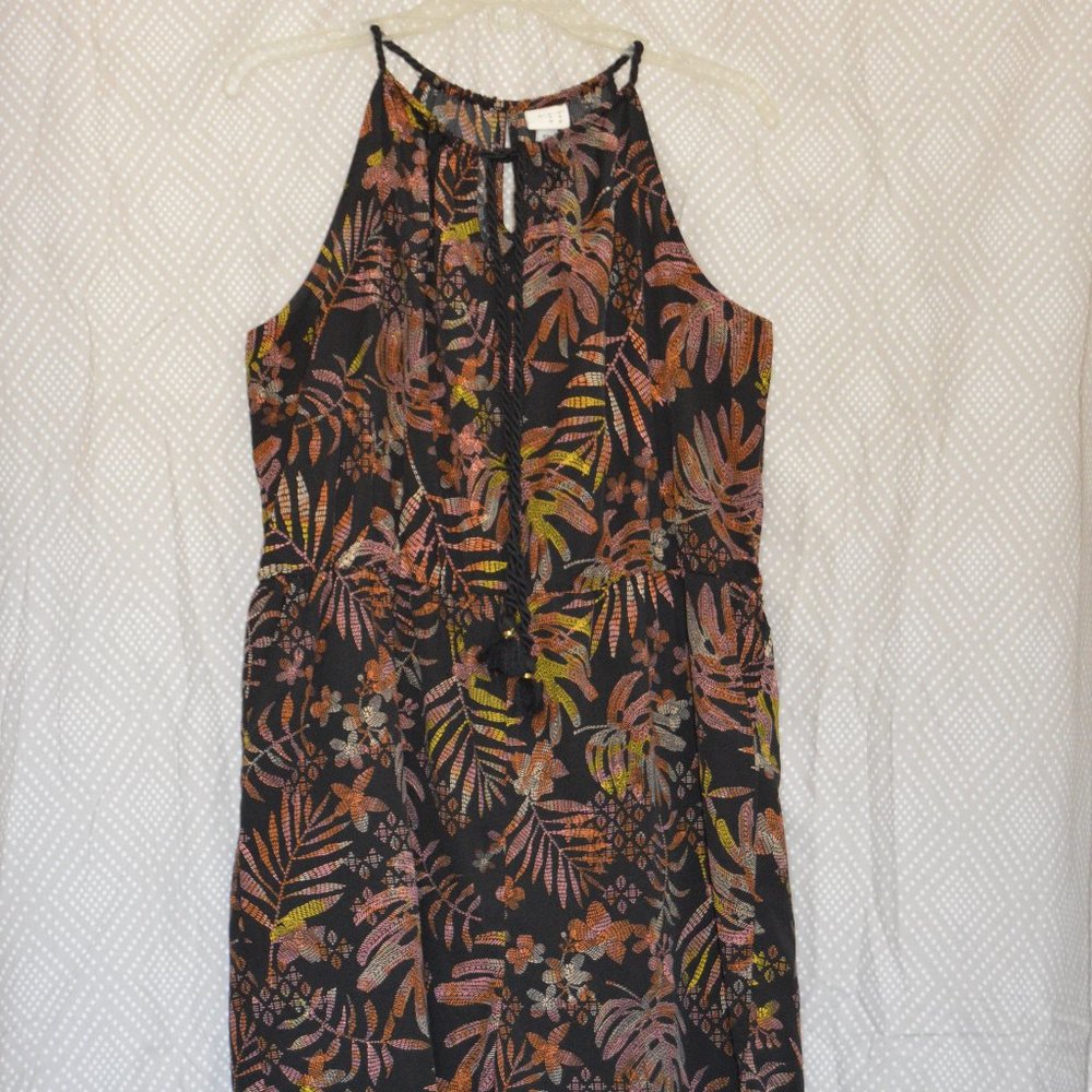 A New Day - Tropical Print Black Romper, XXL